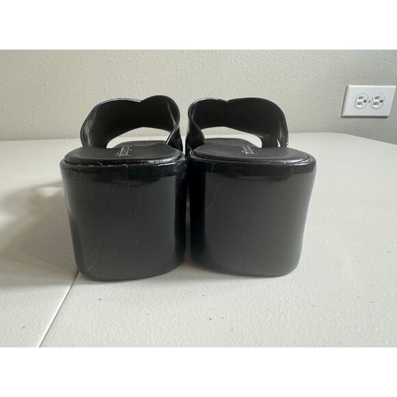Jeffrey Campbell Bubblegum platform Jelly sandals black slides slip on Sz 9 - Picture 6 of 8